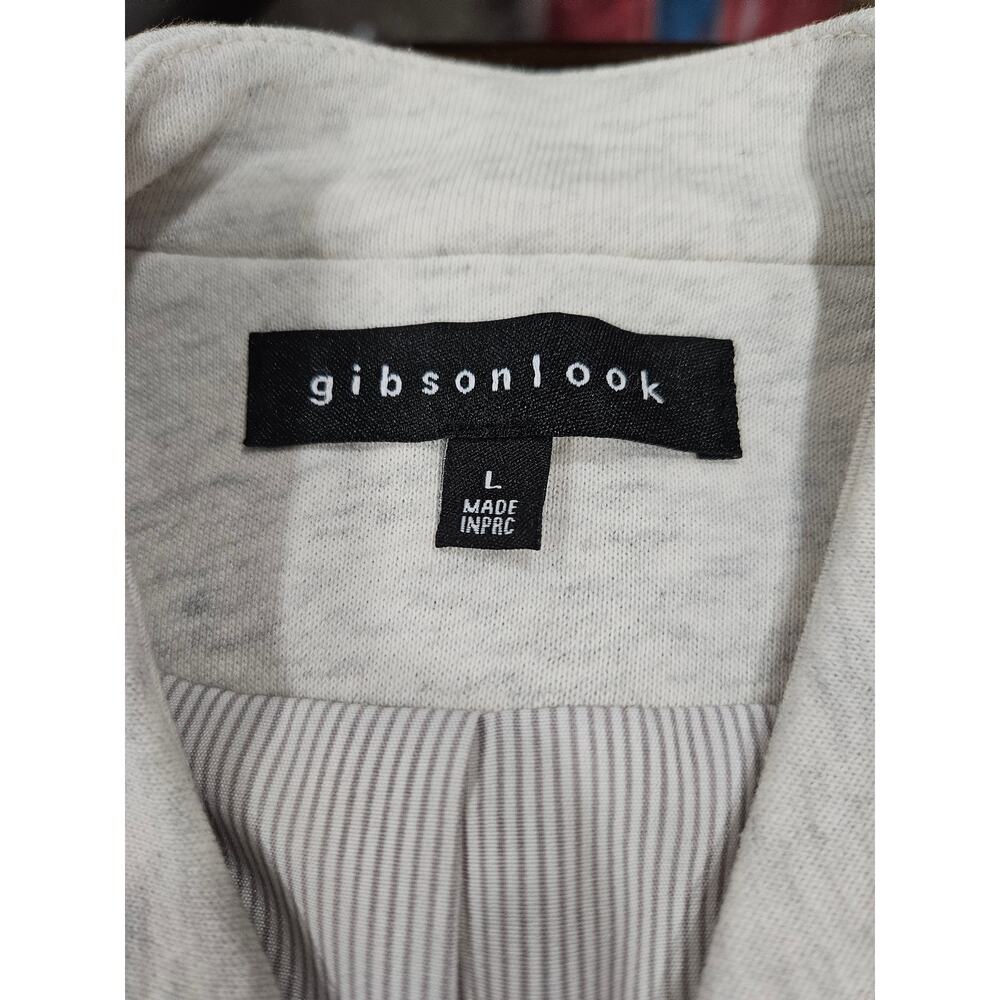 Gibsonlook Knit Blazer Womens Large Gray Stretch One Button Work Jacket - Picture 2 of 7